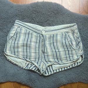 Free People shorts, size 6, blue and white striped
